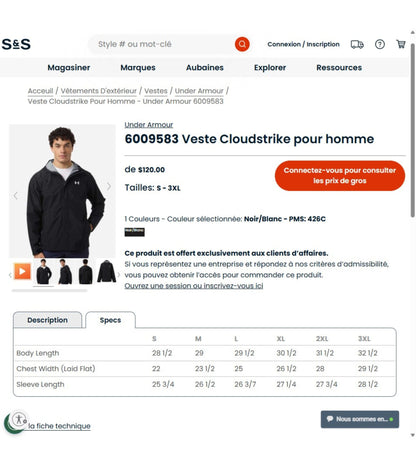 Veste UA Cloudstrike pour homme